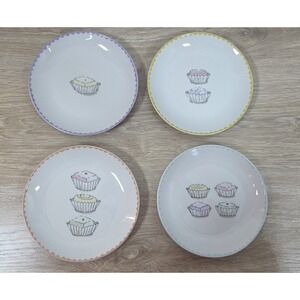 Nancy Green Boston Warehouse Counting  Cupcake Dessert Plates 6.5" Set of 4 Cute